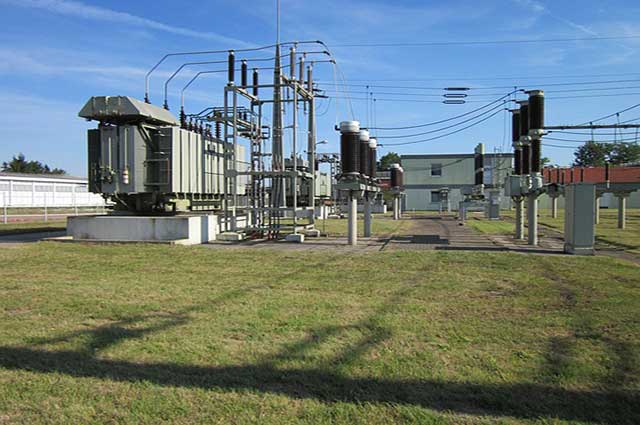 Industrial transformer and switchgear installation